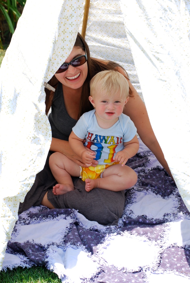 mama and boo in the tent